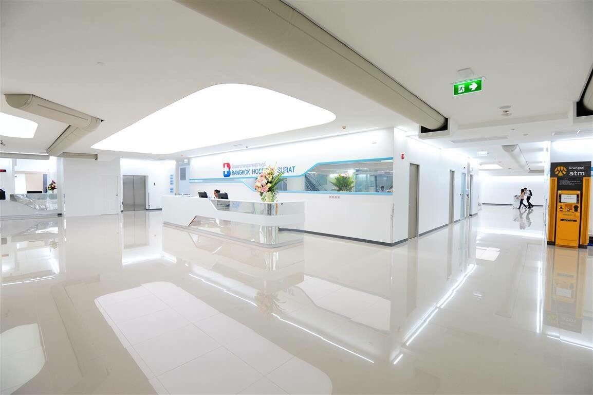 White air duct inside Bangkok Hospital Surat, Thailand, 2
