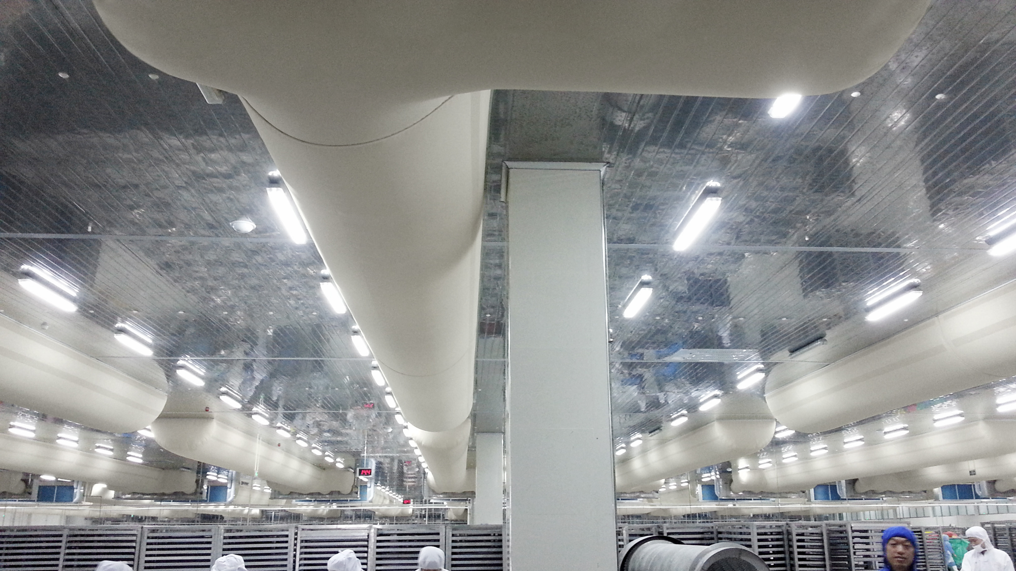White air ducts in XianTan Chicken factory, China, 2