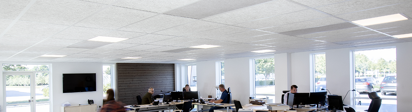 Ventilation diffusers installed inside an office, CA