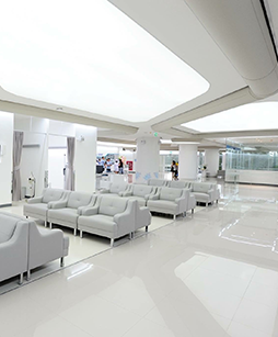 D-shape white hvac fabric duct inside a hospital, 2