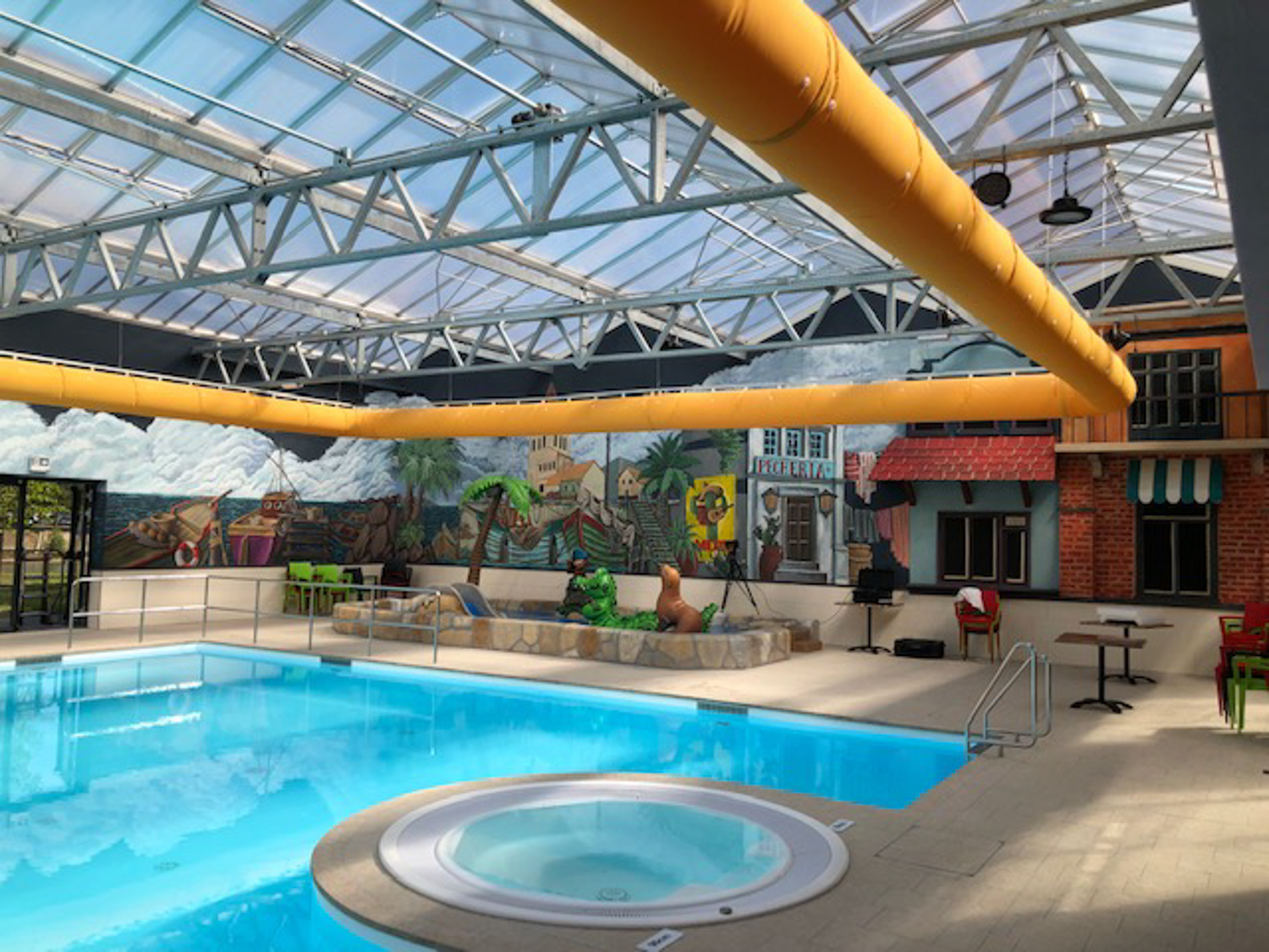 Orange duct systems inside Holiday park Blauwe Meer, Belgium