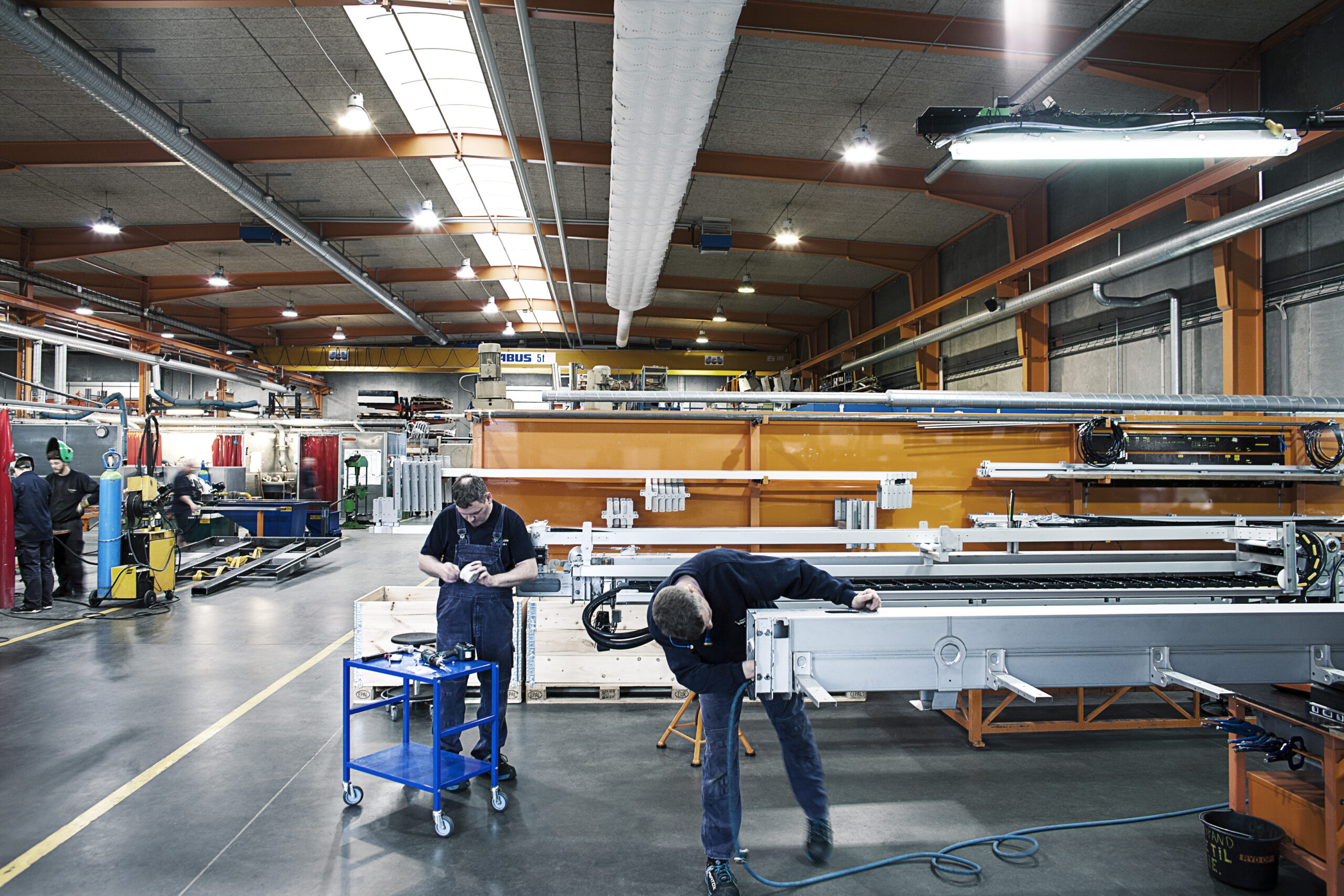 Ventilation diffusers installed in Vestergaard Industries factory, DK, 2