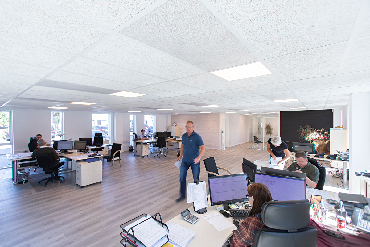 FabricAir air diffusers in Bergsten Timber office, DK, 2