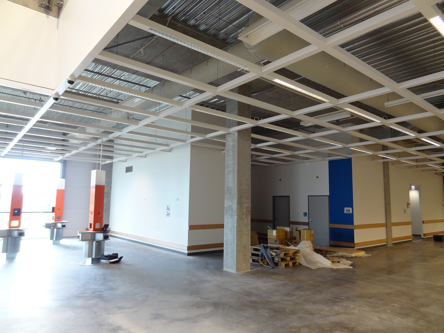 White commercial use fabric duct in IKEA, Springvale, Australia, 2