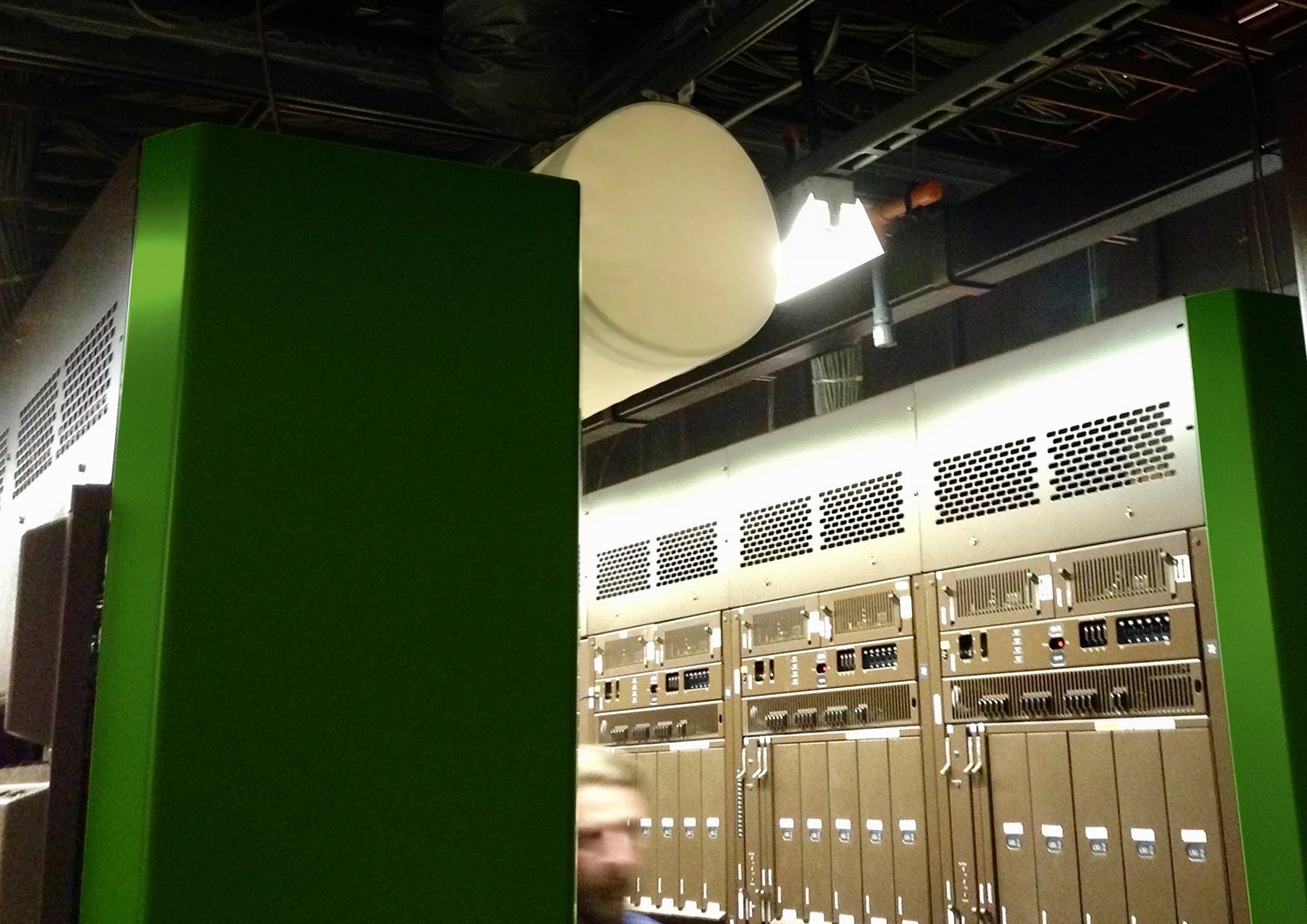 White fabric duct in a Telecom Facility, Pacific Northwest, Canada, 2