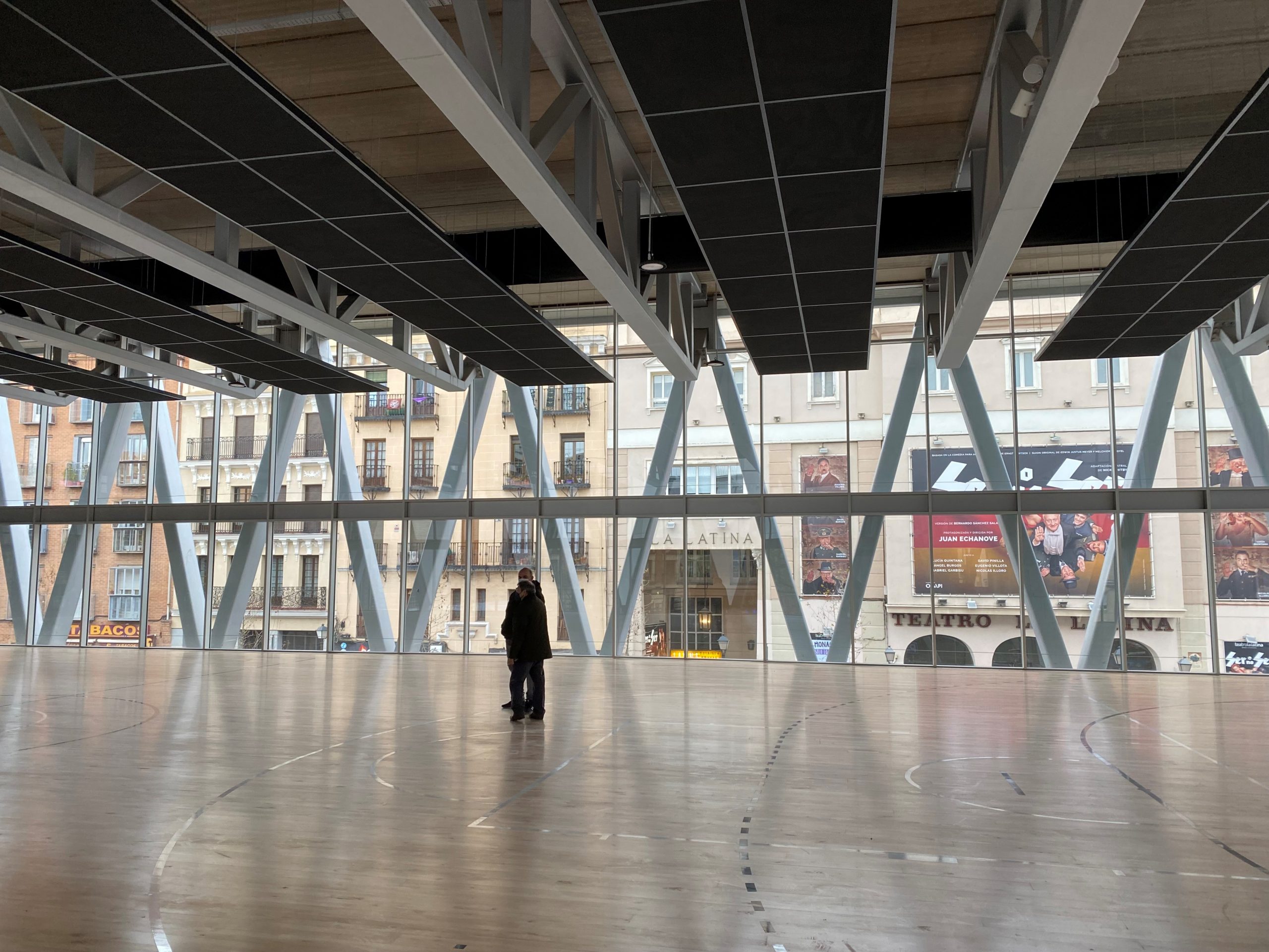 Indoor basketball court interior
