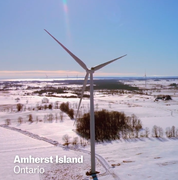 Wind turbine farm landscape