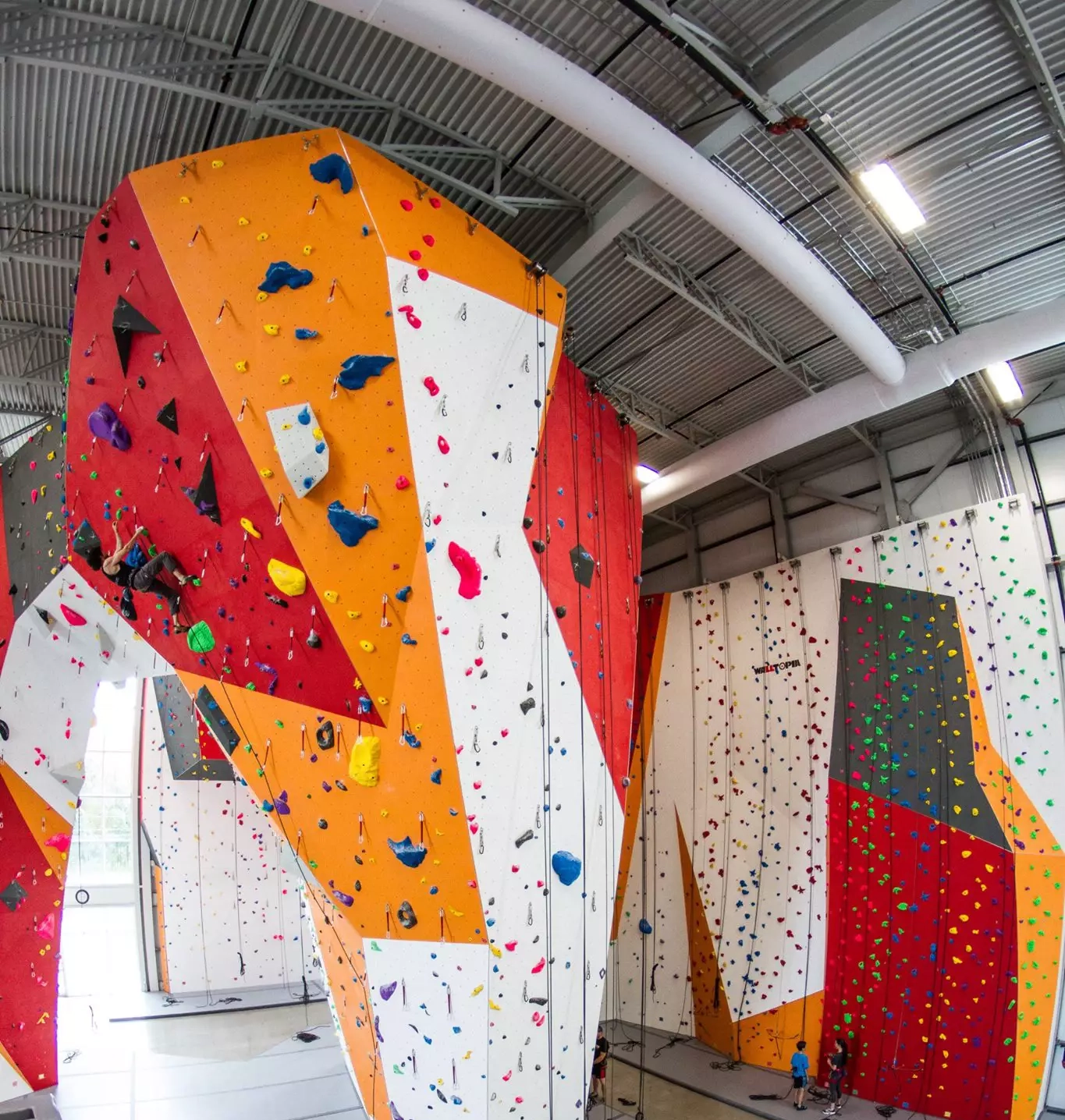 White air ducts inside Canyon Escalade climbing facilities