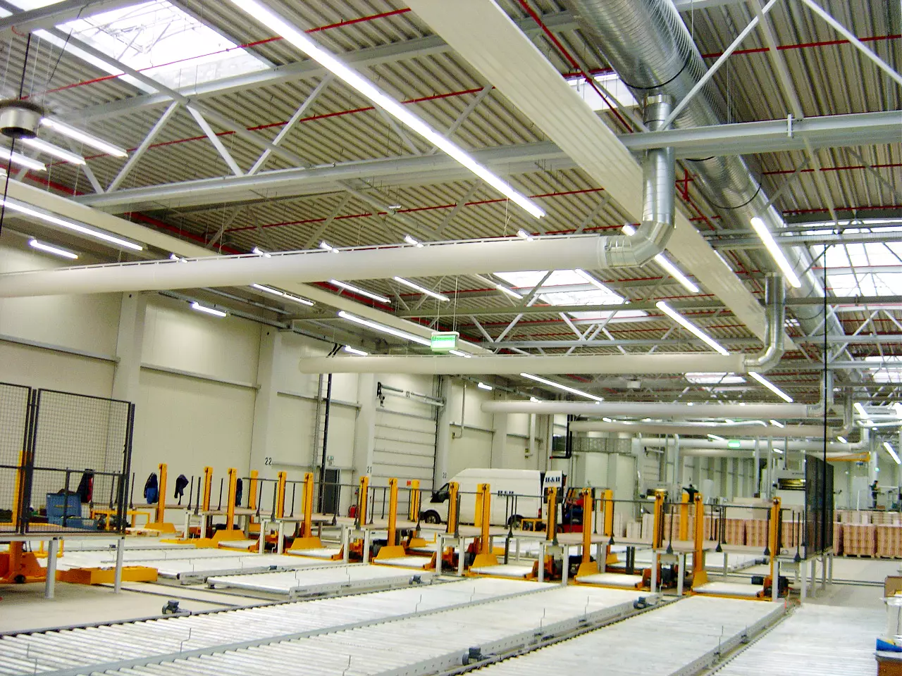 White air ducts inside an industrial storage facility, 2