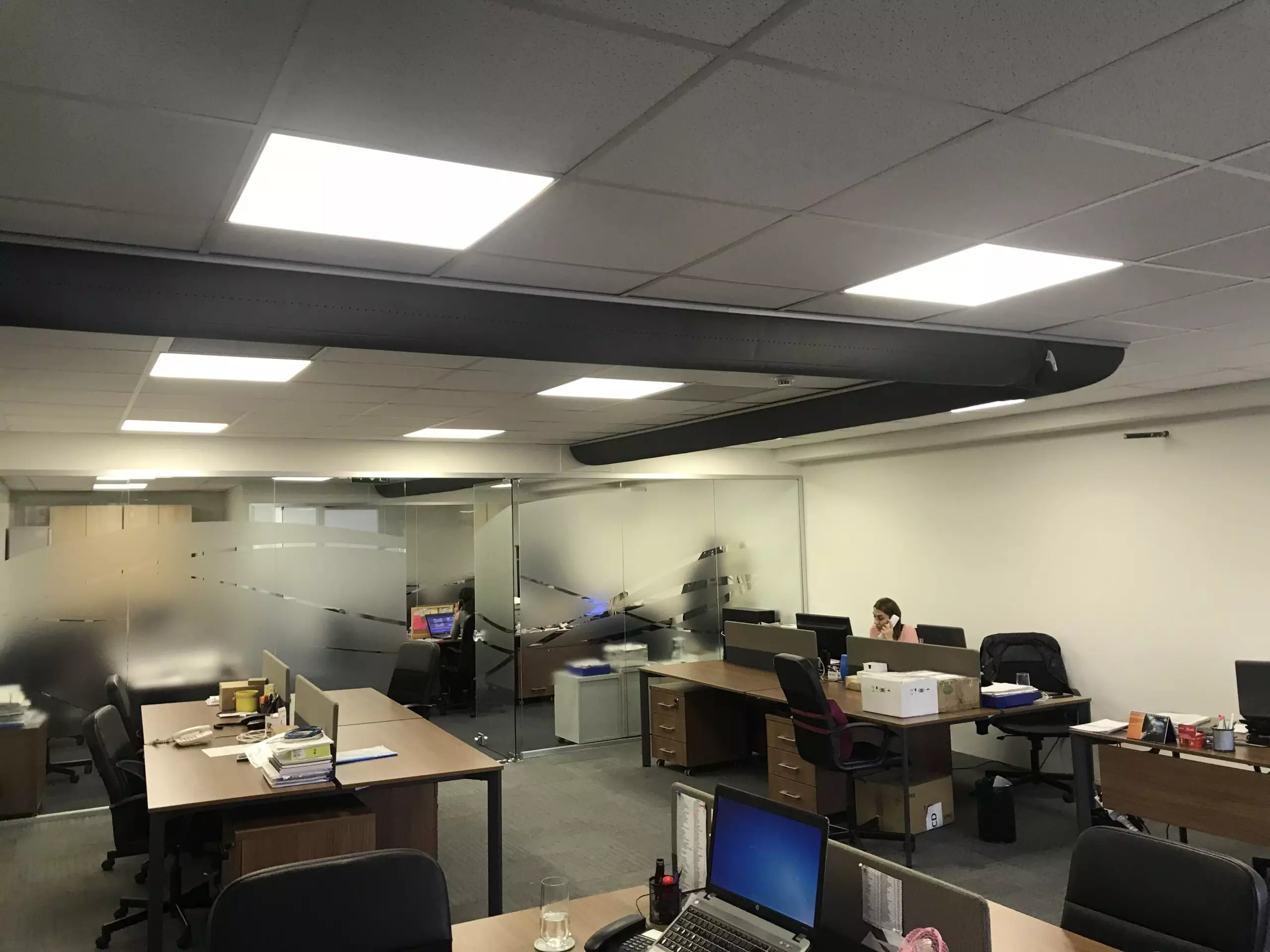 Black D-Shape duct systems inside Systemair HSK Office, TR, 2