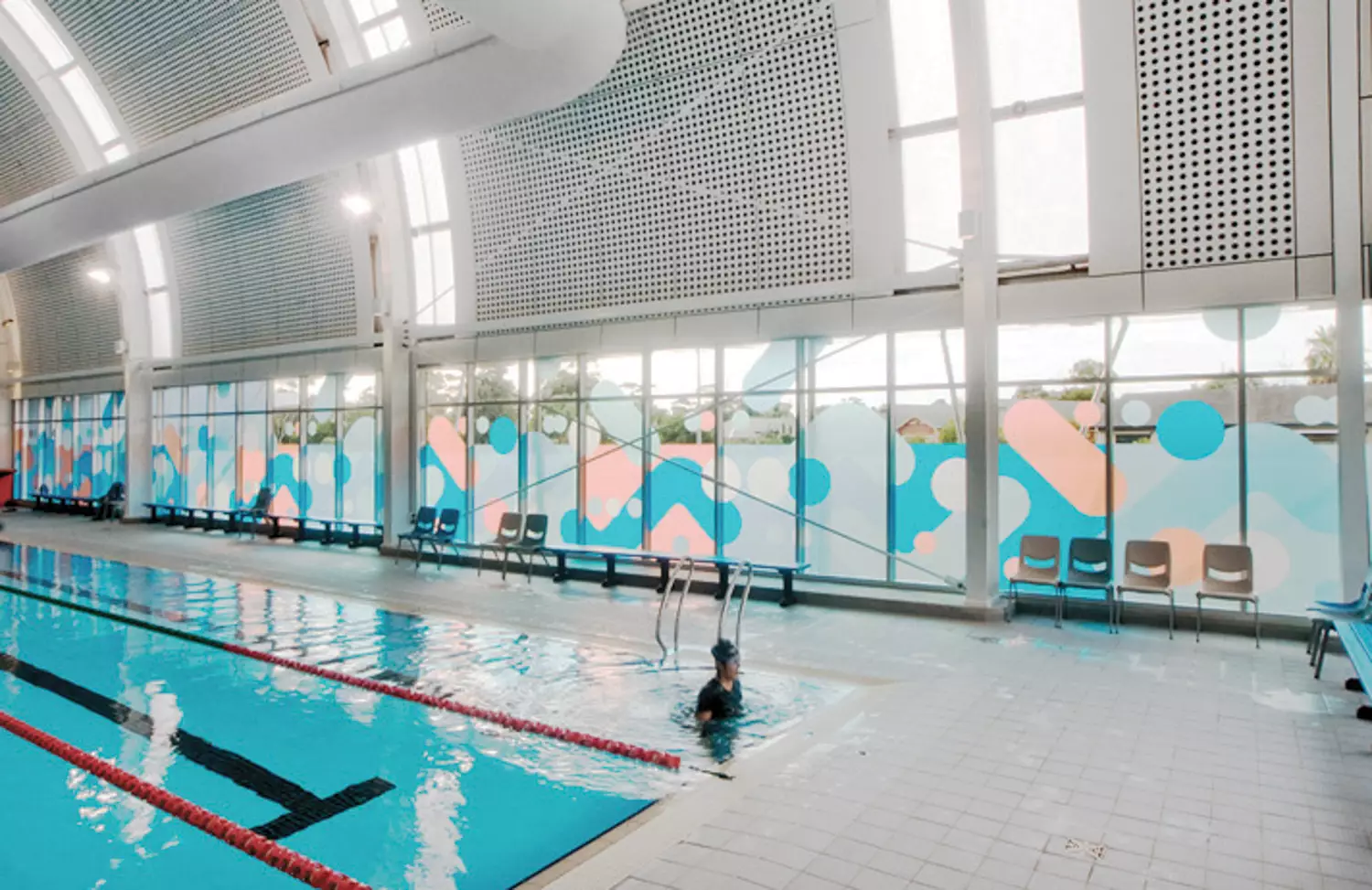 White air ducts in State and Maron Aquatic Centre, Australia