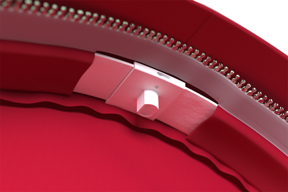 Straff gespannte Endkappe für Textil-Luftkanäle