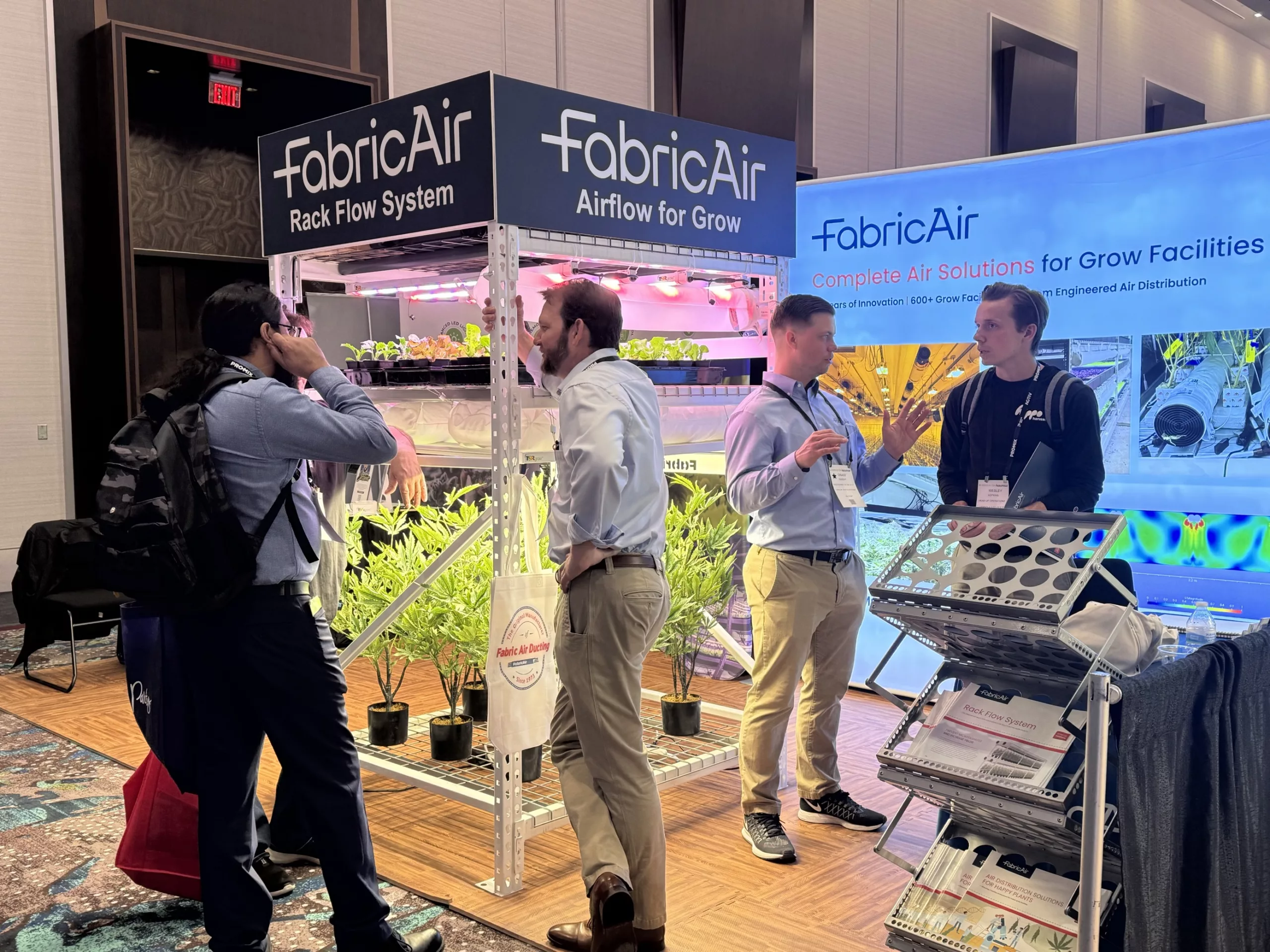 Fabric ducts at the 2024 Indoor Ag-Con in Las Vegas