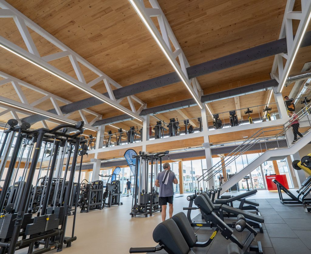 Conductos textiles en instalaciones deportivas, conductos FabricAir en Sportrade Cuatro Caminos