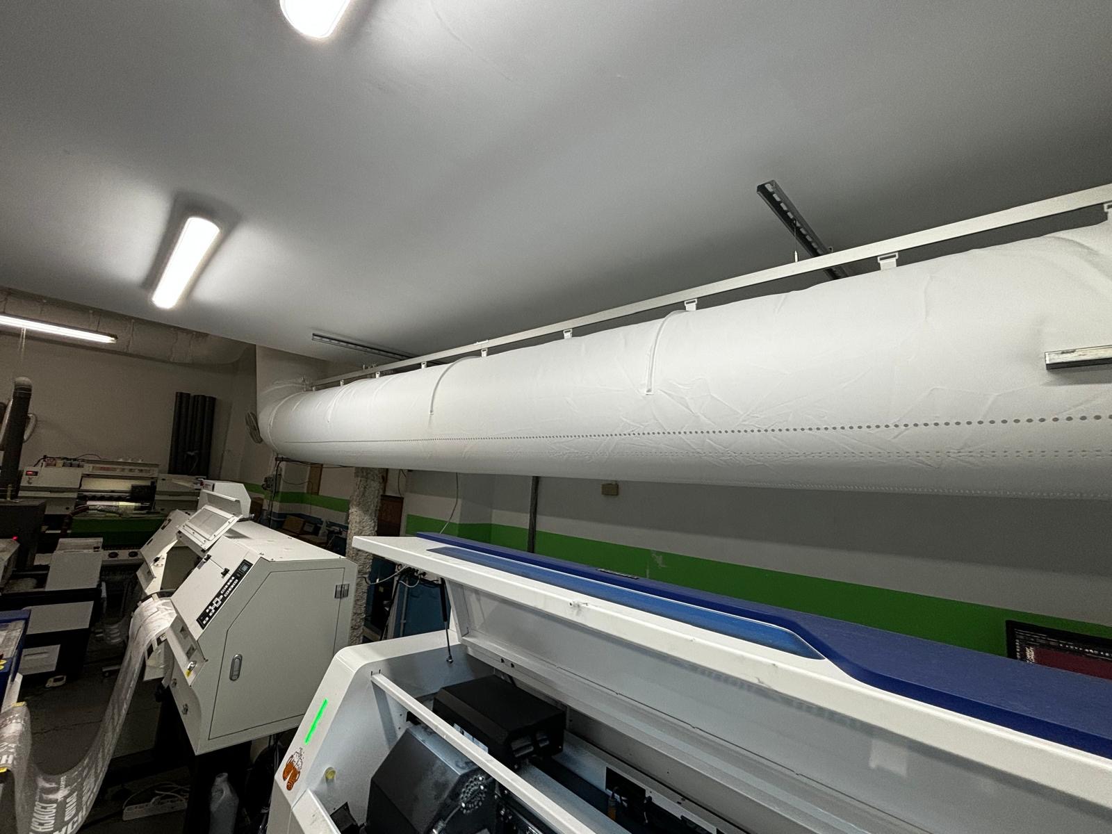 Conductos textiles FabricAir en la imprenta Gráficas Forte