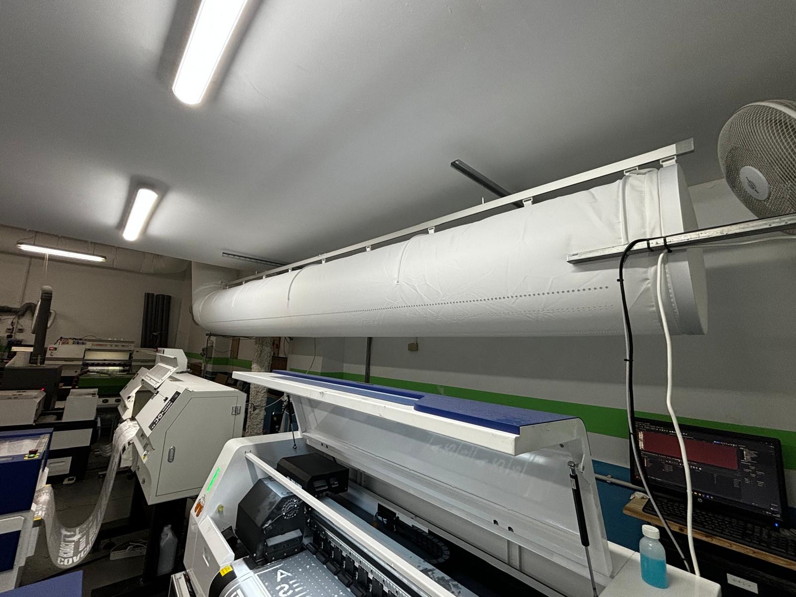 Conductos textiles FabricAir en la imprenta Gráficas Forte