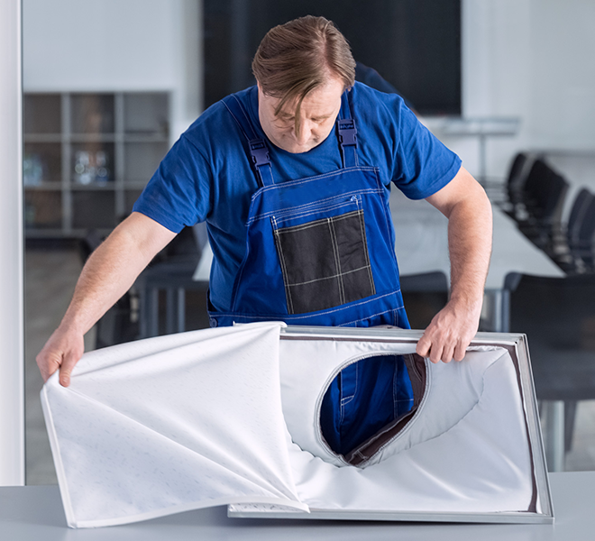 Installation de diffuseur climatisation plafond, FR