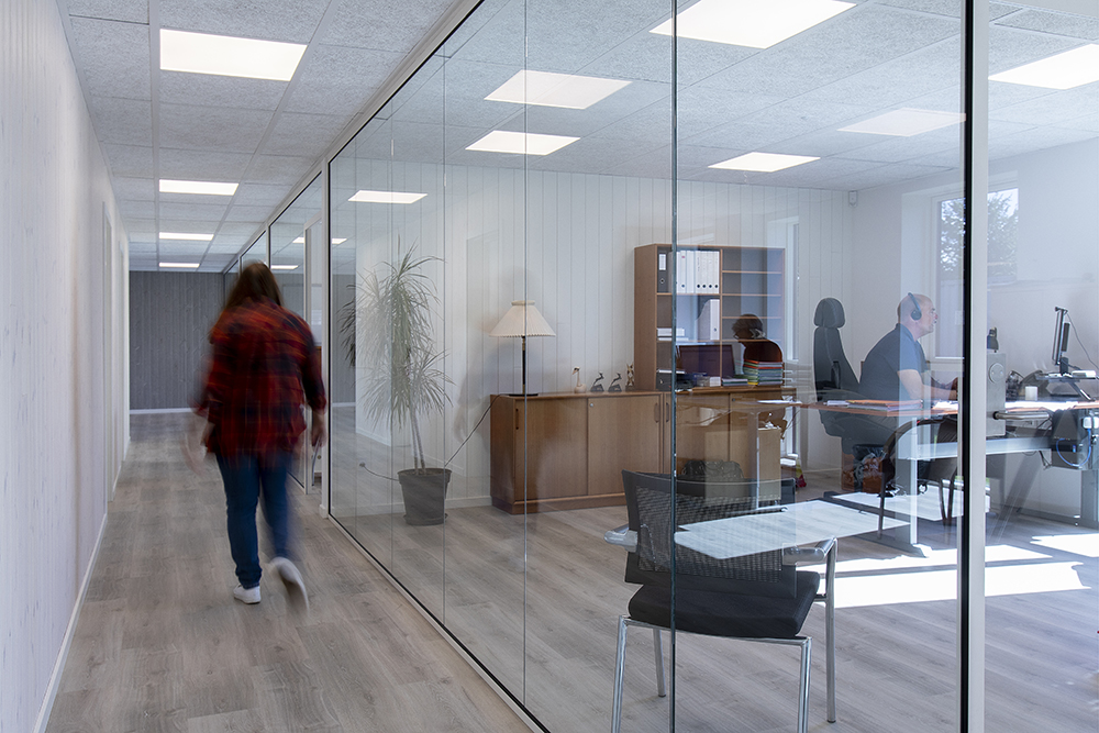 Air distribution system inside Bergsteen Timber office, Denmark