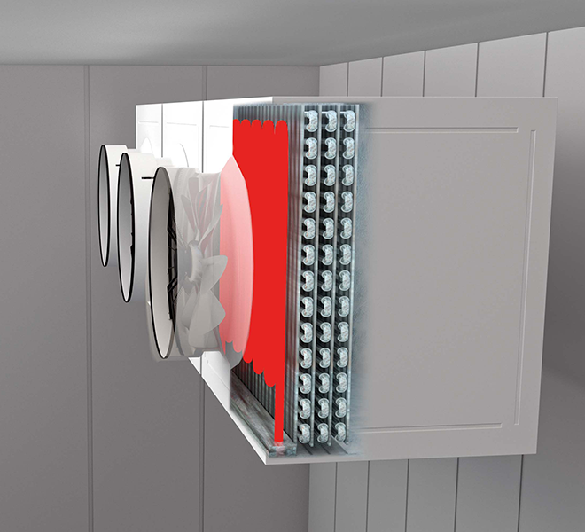 Defrost duct cooling system, clothless, IN