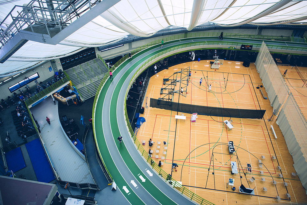 White duct cooling system inside Talisman Sports Center, Canada