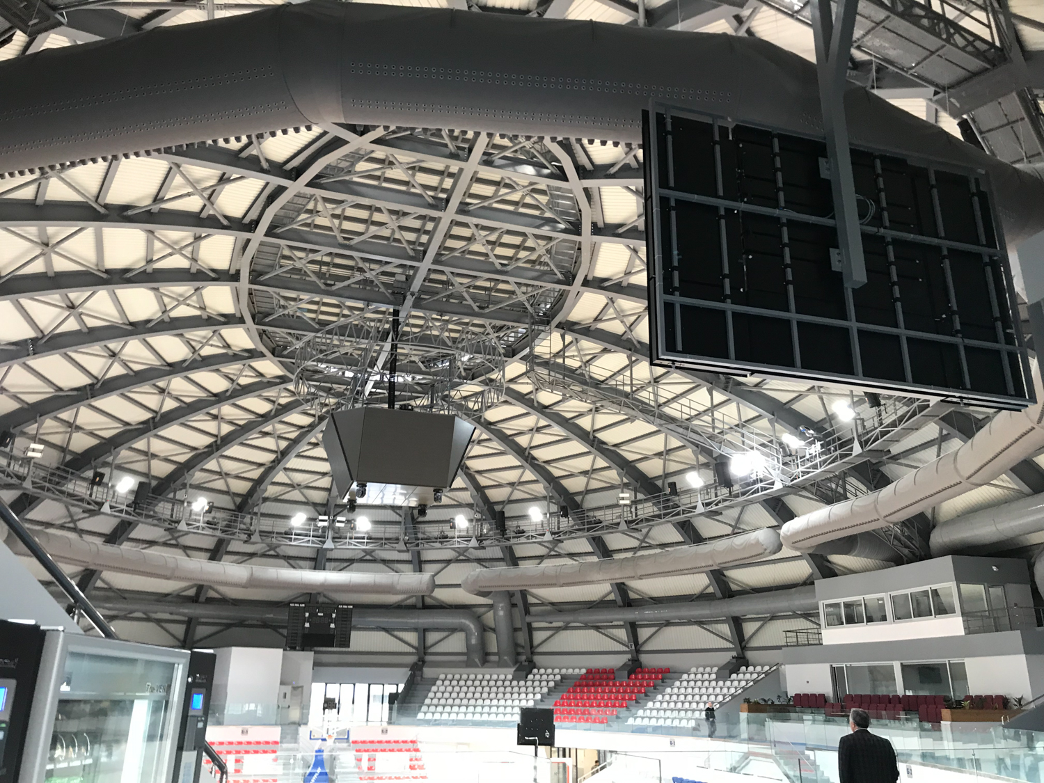 Black air distribution system in MOSB sports arena, Turkey