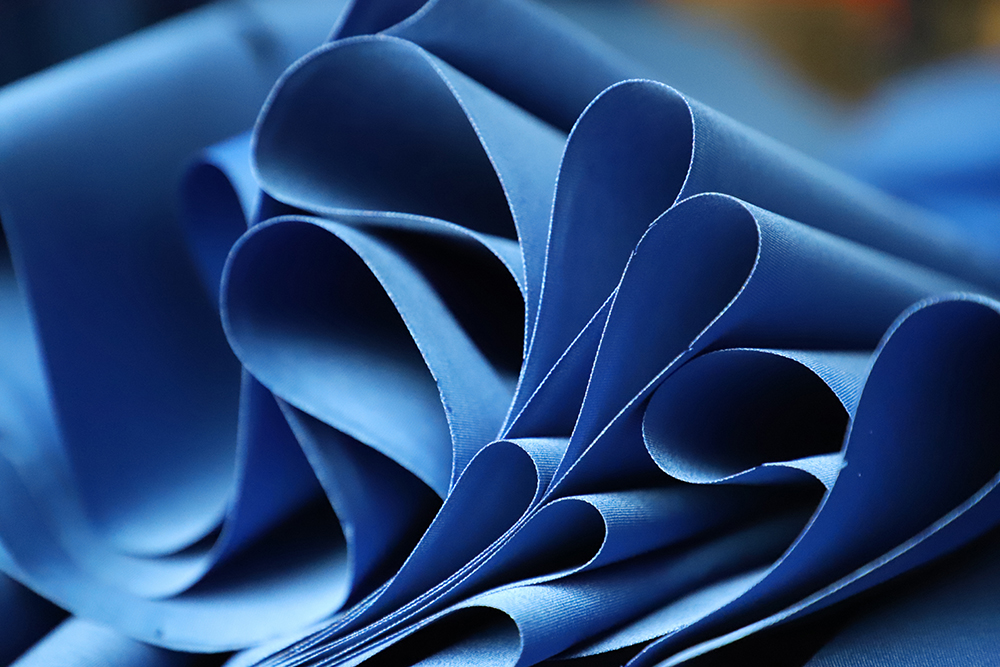 Blue fabric duct material, IN