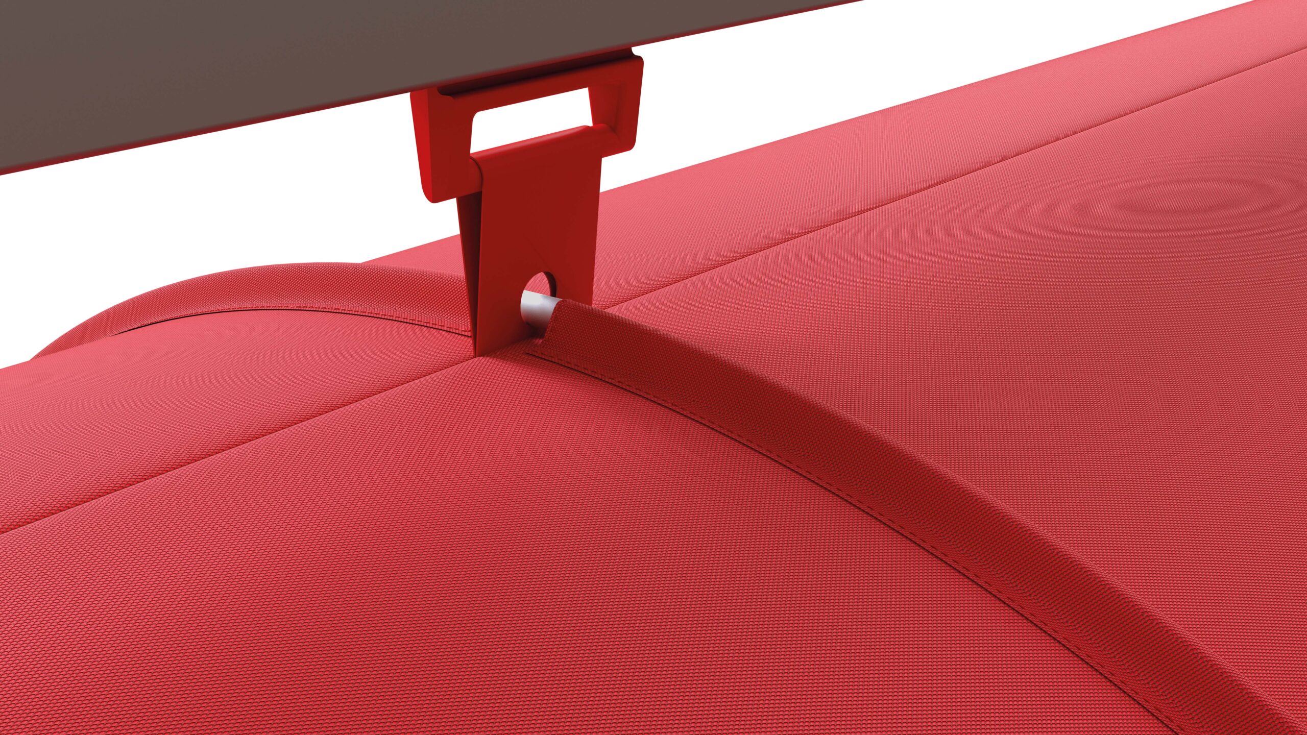 Suspended red fabric duct, IN