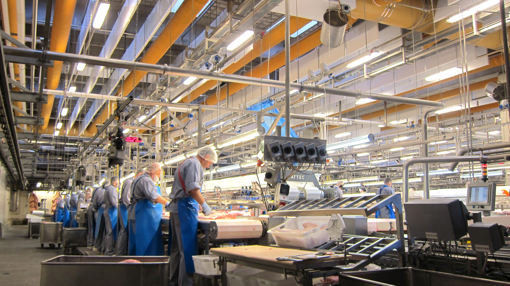 Industinės ortakių sistemos Danish Crown mėsos perdirbimo gamykloje, DK