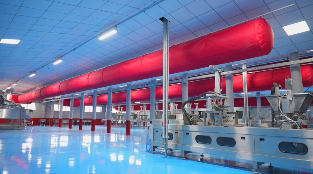 Ade Doy Çiğ Köfte Fabrikasında Hijyenik FabricAir Kumaş Hava Kanalları