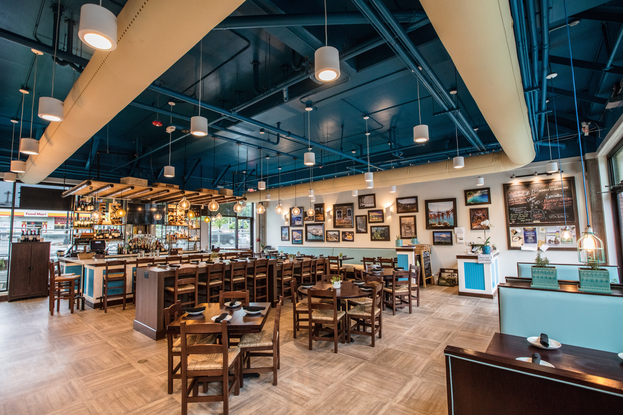 Two air duct systems with white air duct design installed in Ji-Roz Restaurant, USA, 4