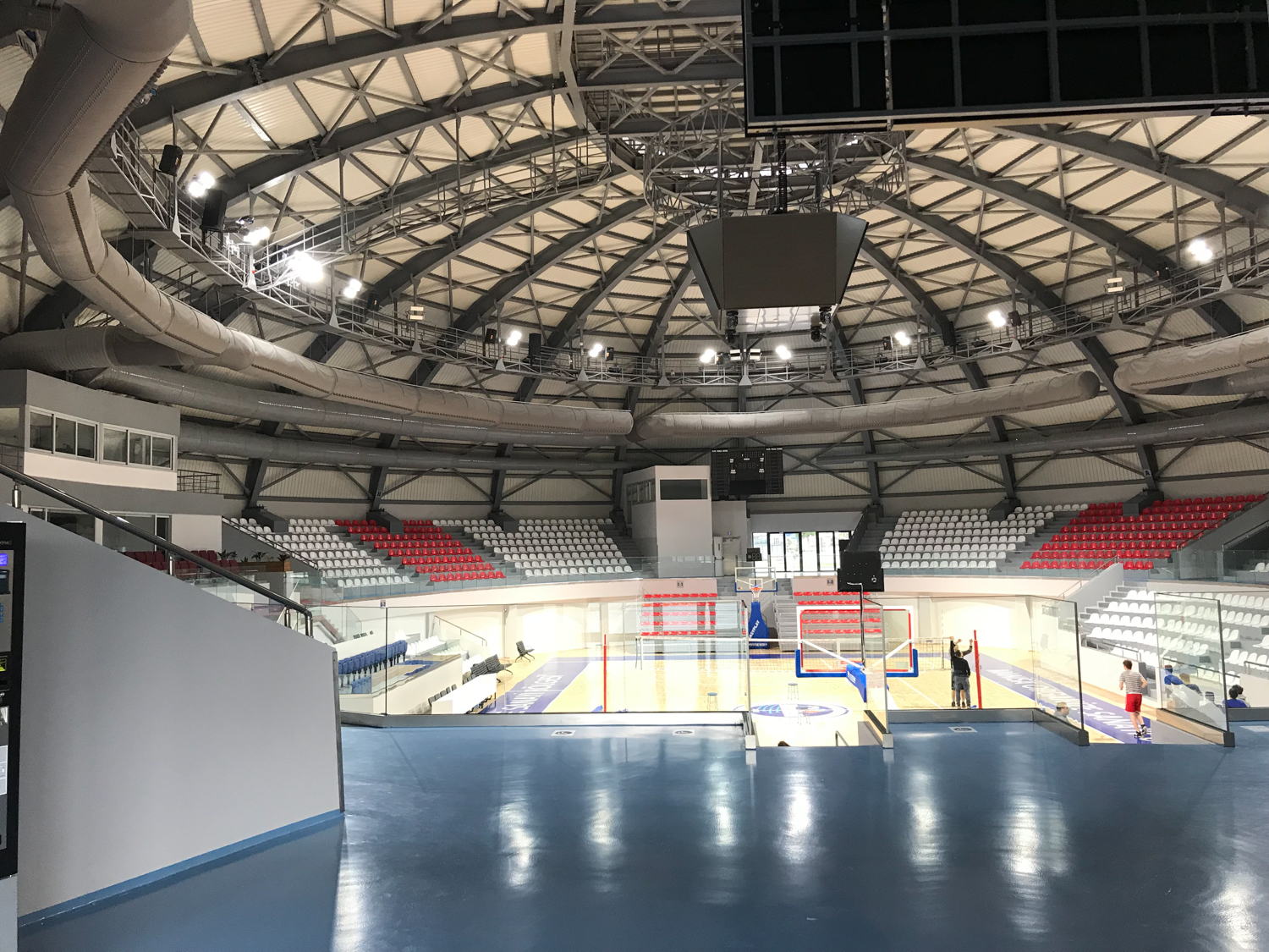 Satdium air duct systems with grey air duct design inside MOSB, Manisa, Turkey, 2