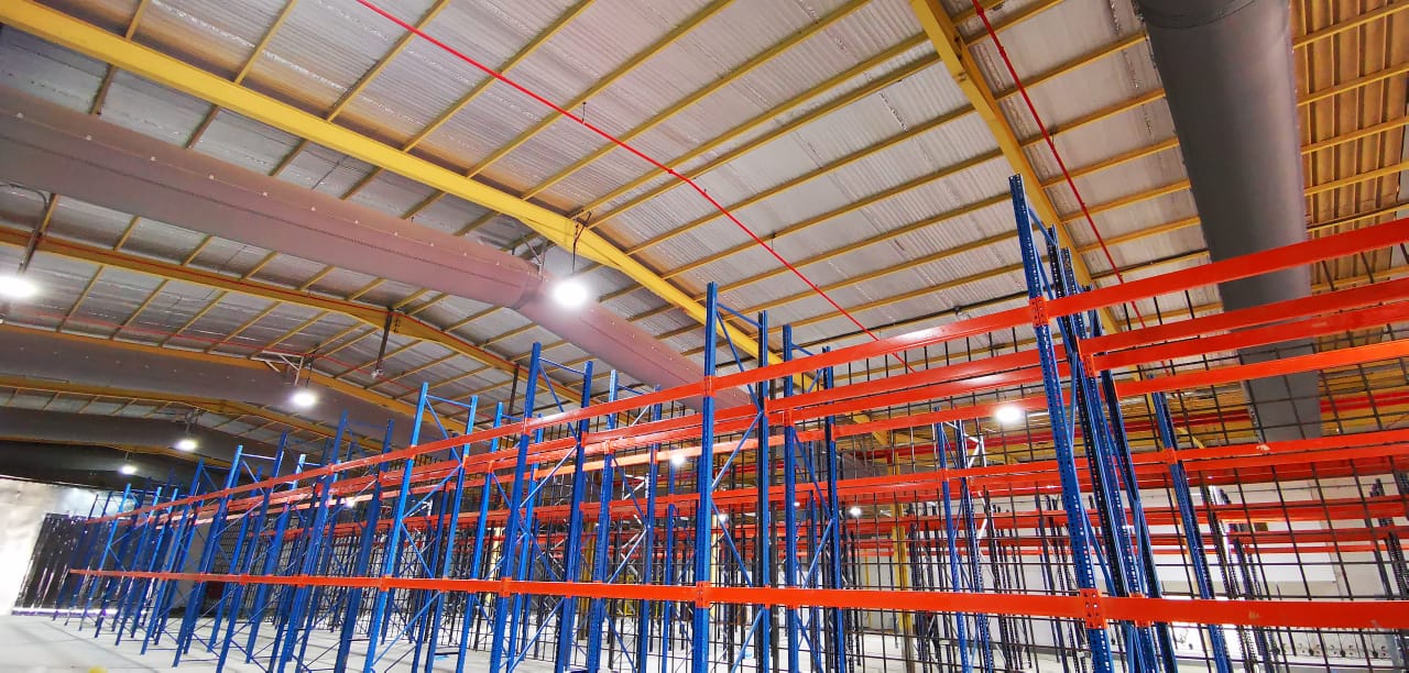 Industrial use air duct systems with grey fabric duct design installed in Primary Care Warehouse, USA, 2