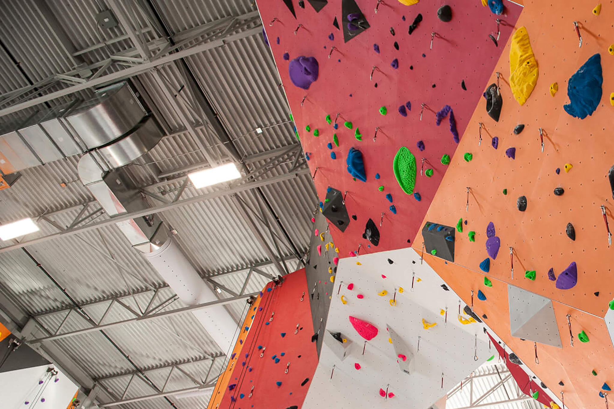 Air duct systems installed in a rock climbing gym, Canyon Escalade, Canada, 2