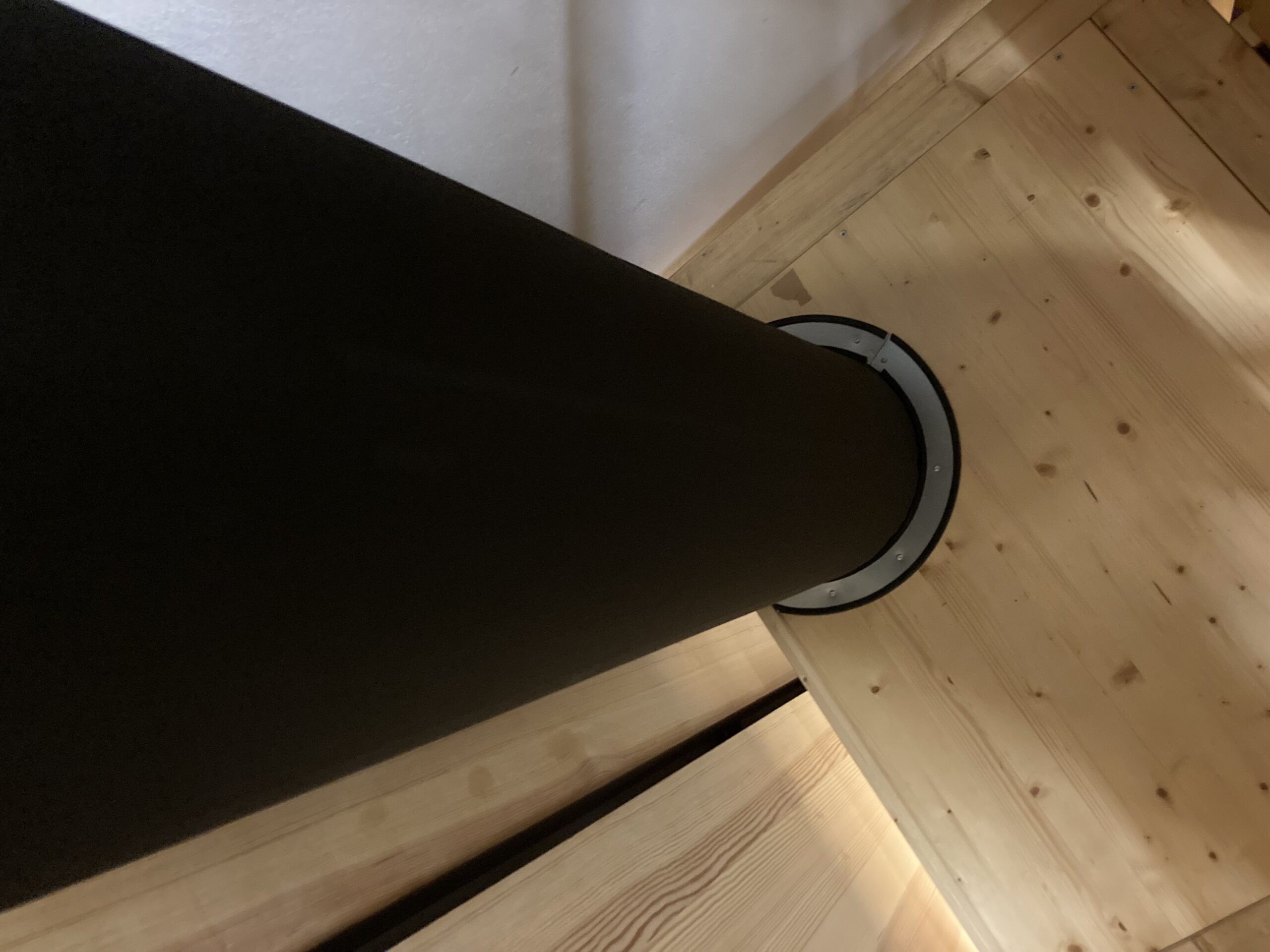 Air duct system with black fabric duct design in Leipzig University church, Germany, 2
