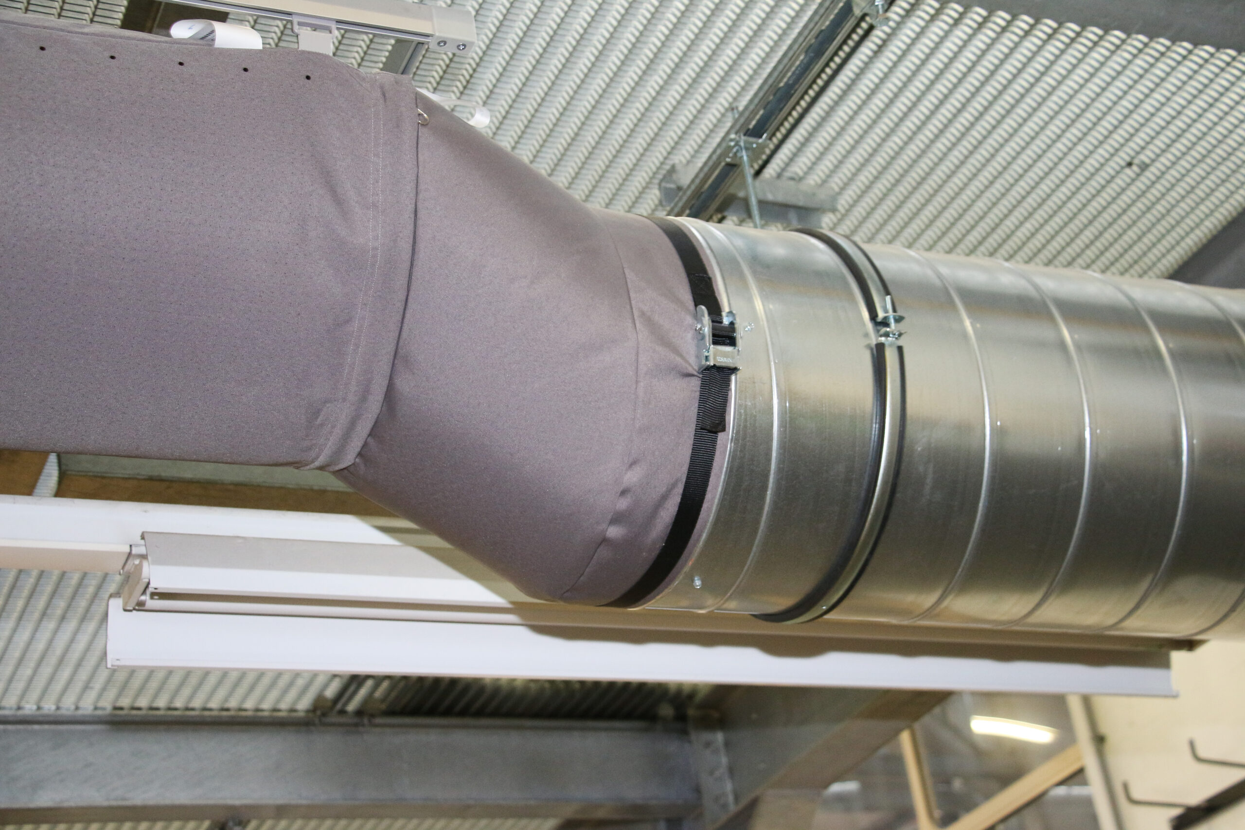 Fabric duct system with ventilation ducts installed in Linz AG underground train station, Austria, 2