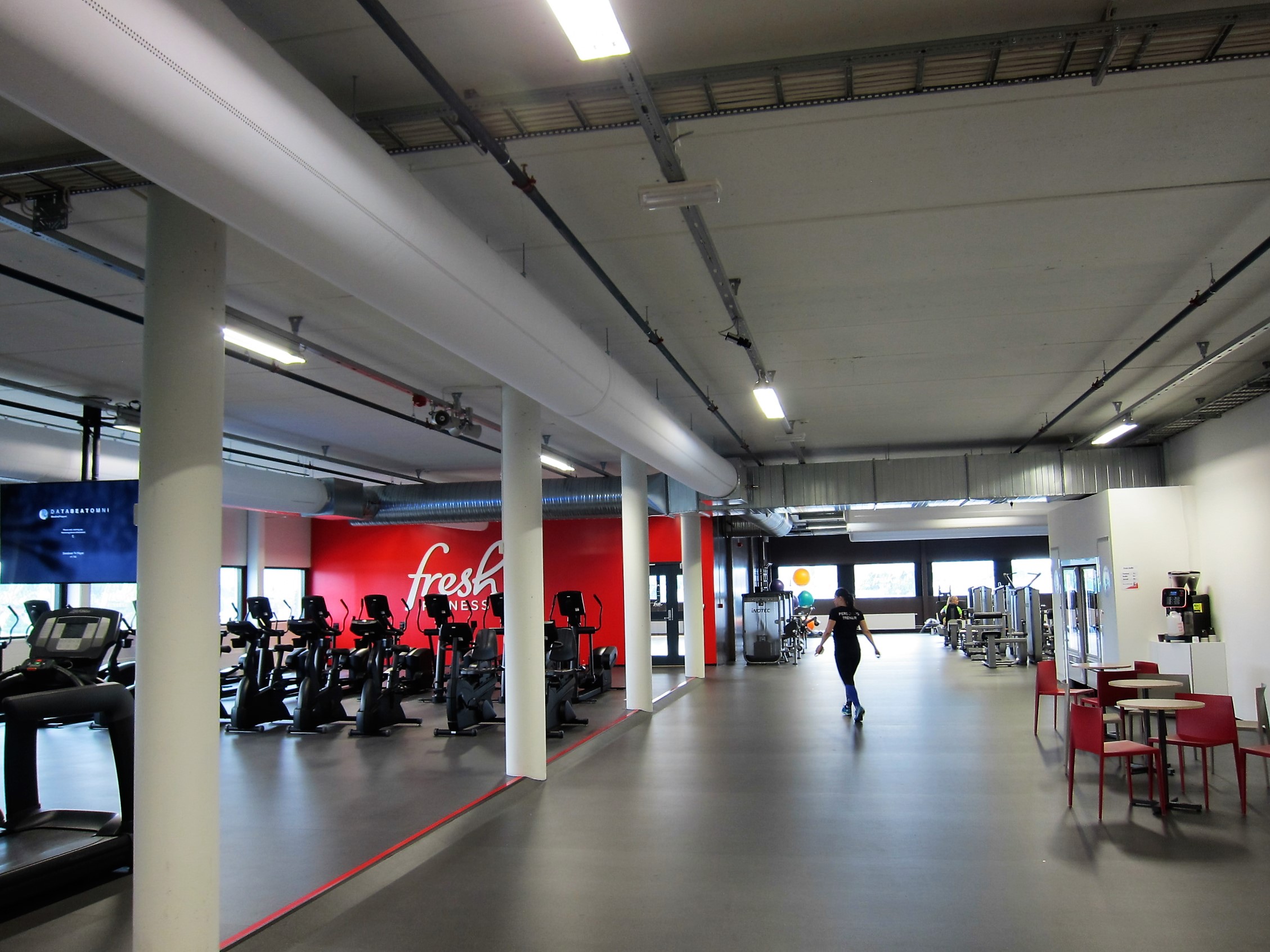White air duct system in Fresh Fitness gym, Trondheim, Norway, 2