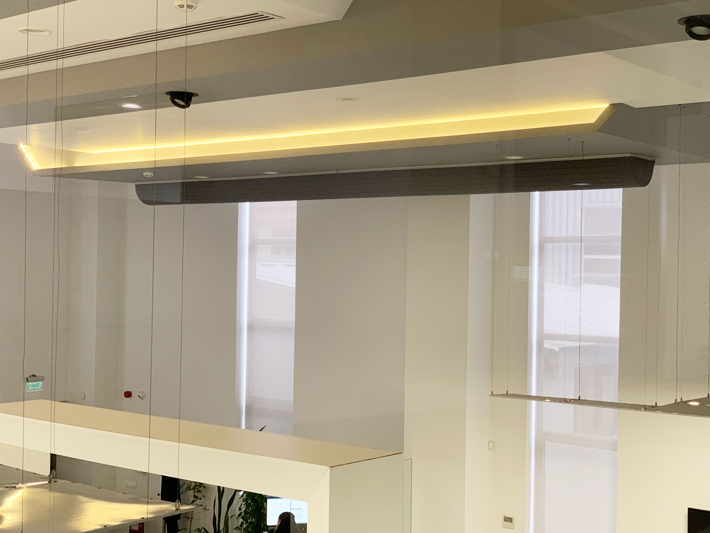 Minimalistic grey air duct design inside an office, ZEISS Office, Turkey, 4