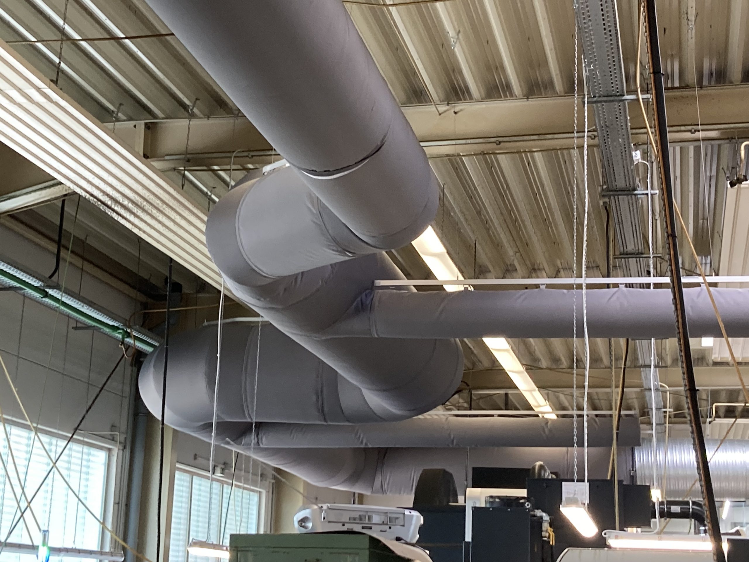 Ventilation ducts, also called fabric ducts, in Kirsch, Germany