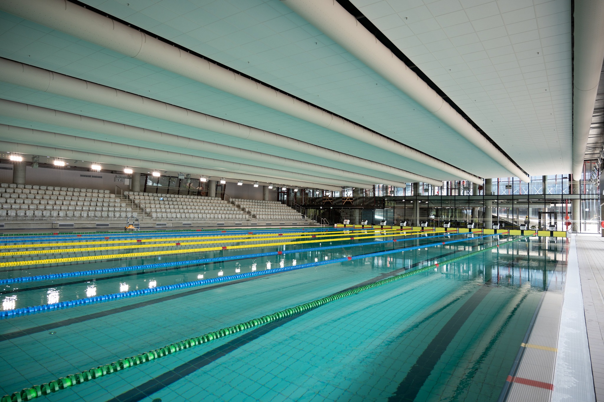 Ventilation ducts for swimming pool in Žalgiris Arena Water Sports Center, Lithuania