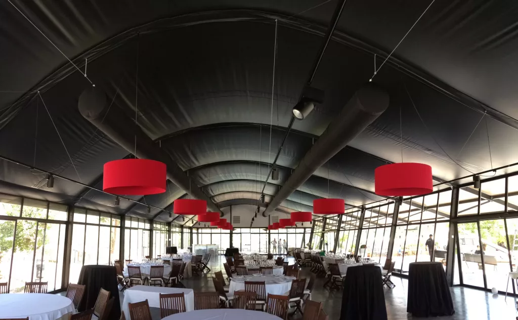 Black air duct systems design in a restaurant, UK