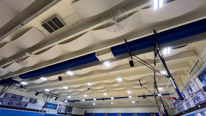 Fabric ducts solve a persistent condensation problem in a humid high school gym in Tucson, Arizona.