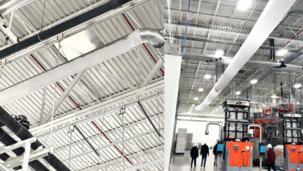 Fabric ducts installed in the Sunrise Candy Factory in Mexico
