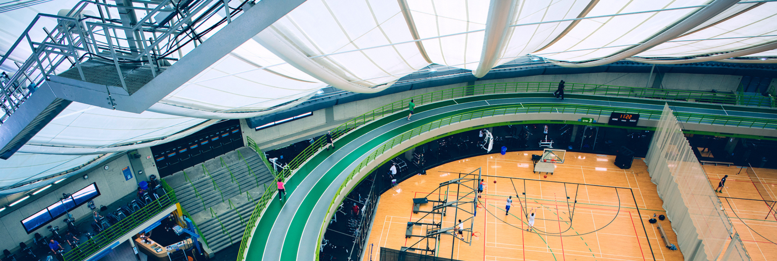 fabric ducting in a sports entertainment environment