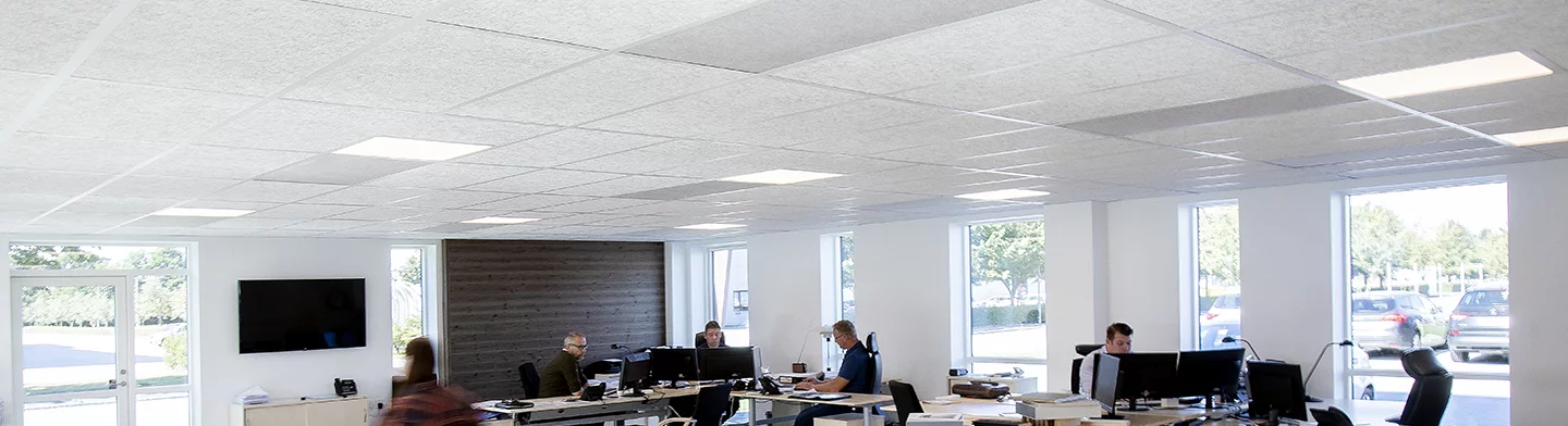 Ceiling diffuser air dispersion system in an office, US