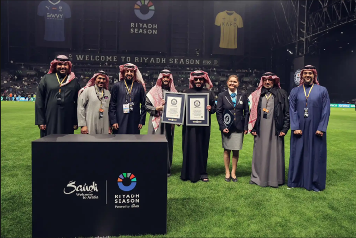The Kingdom Hall Arena in Saudi Arabia receives records by Guinness World Records for the largest covered football stadium and the highest capacity for an indoor covered stadium.