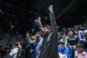 Al Hilal Saudi Football Club fans enjoy high indoor air quality due to the more than 2,450 meters of black fabric ducts maintain high indoor air quality at the Kingdom Arena Stadium in Riyadh, Saudi Arabia