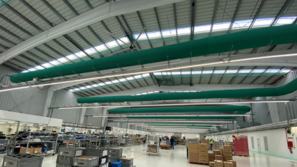 Fabric ducts installed in workspaces can improve indoor air quality