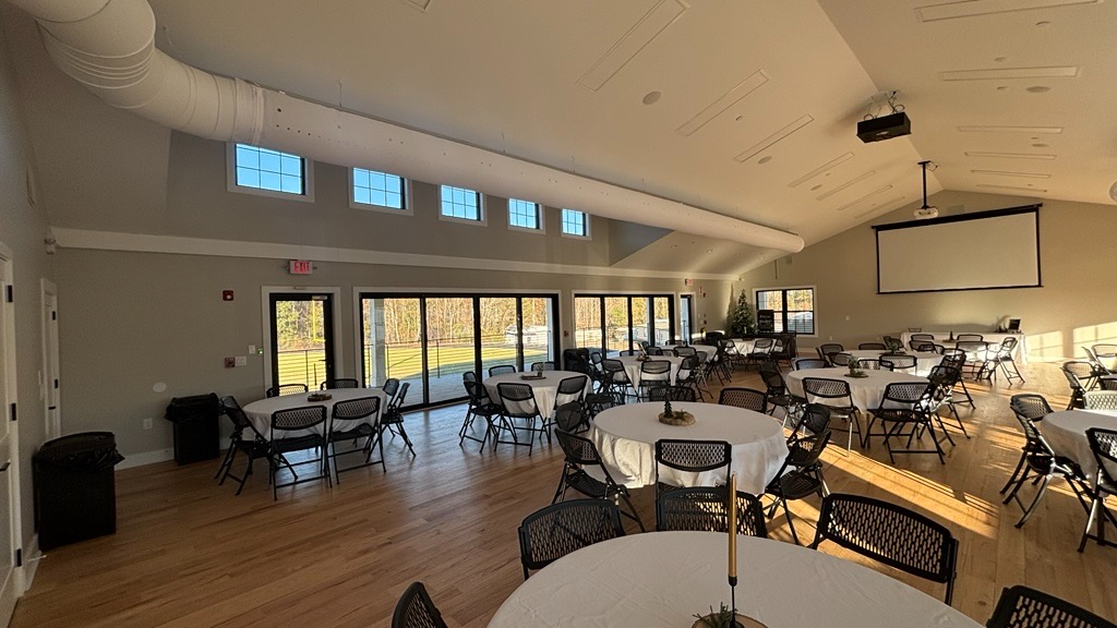 White fabric ducting replaces metal ductwork in elegant event space