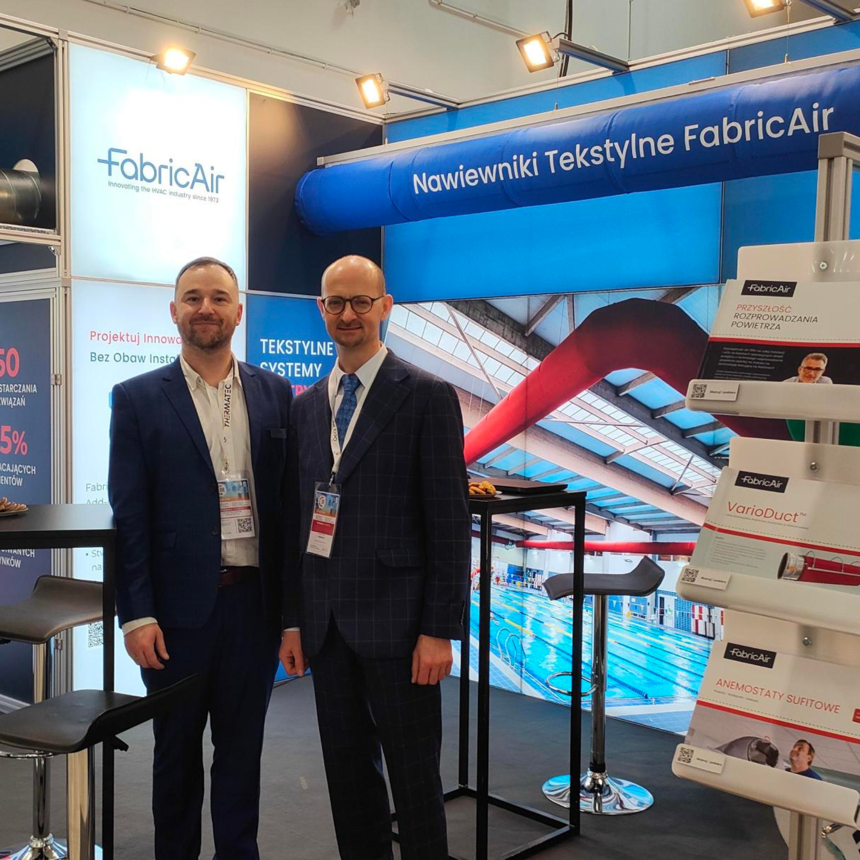 FabricAir employees in the Warsaw HVAC Expo booth