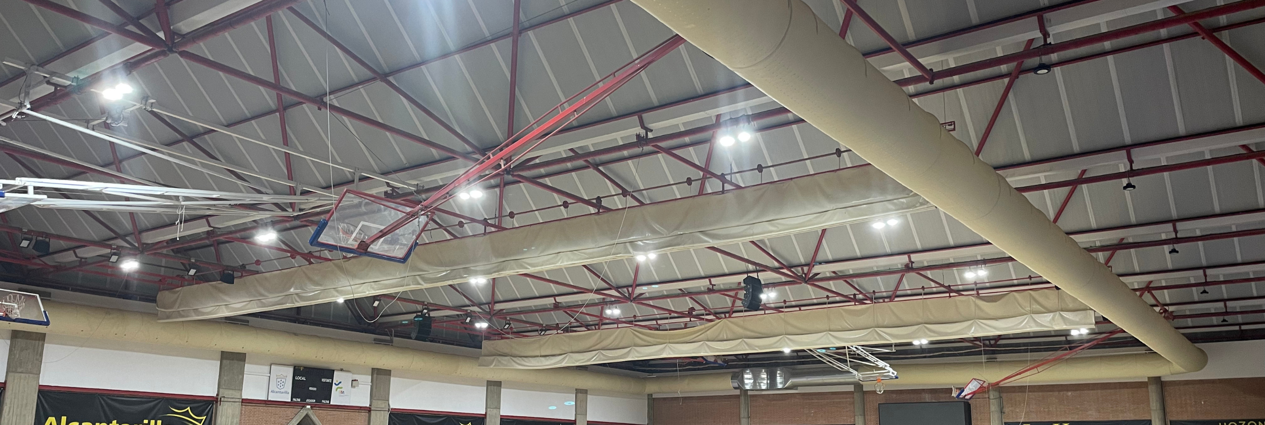 Fabric ducts provide a comfortable environment for athletes and spectators at the Fausto Vicent Sports Center in Alcantarilla, Spain